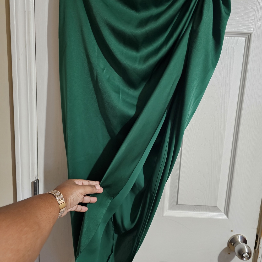 Elegant Green Draped Skirt